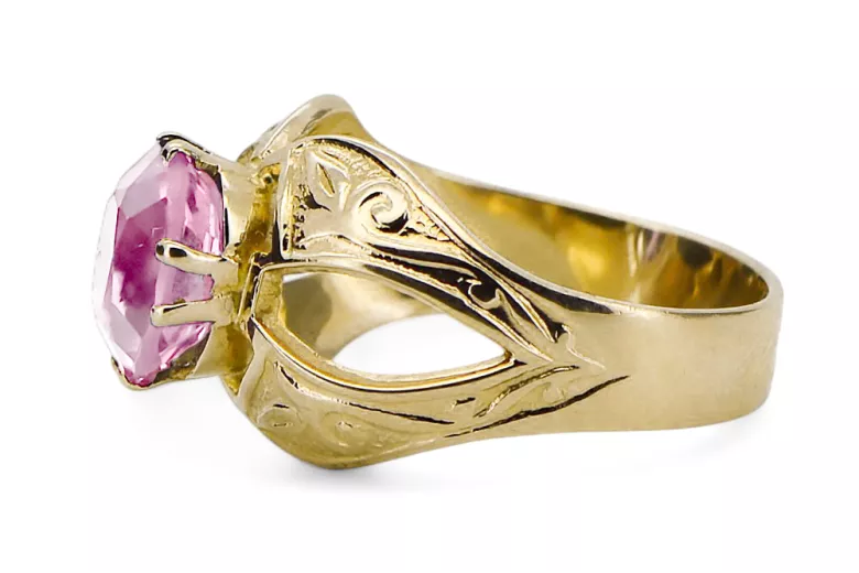 14 Karat Gelbgold Amethyst Ring Vintage Schmuck vrc135y